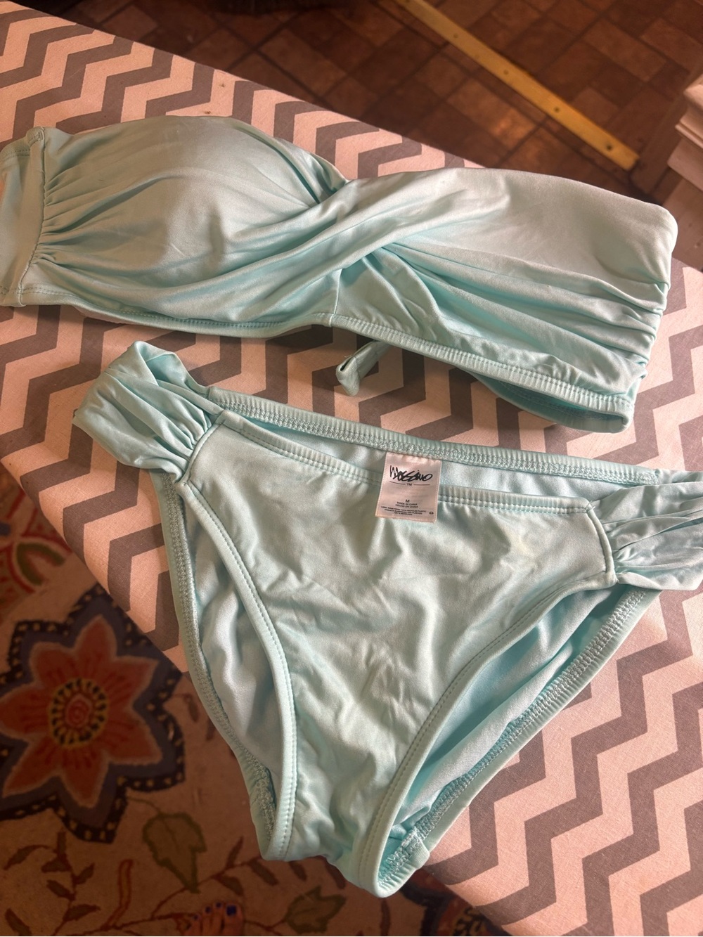 Mossimo Supply Co. Light Aqua Bandeau Bikini Set